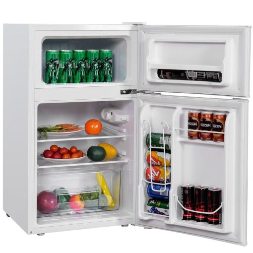 Réfrigérateur Compact Mini-réfrigérateur 90 L Congélateur Séparé avec Design à 2 Portes Fonctionnement Silencieux Blanc/Gris/Noir - Image 2
