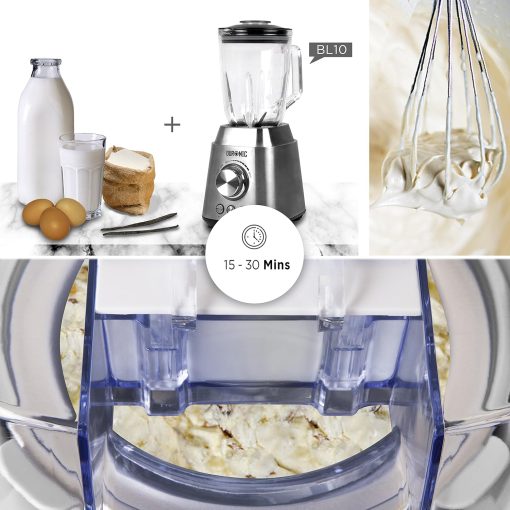 Duronic IM540 Electric Ice Cream Maker 1.5 Litre Stainless Steel Removable Bowl Turbine Ideal for Creating Ice Cream Sorbets Frozen Yogurt Ice Cream and Homemade Desserts - Image 5