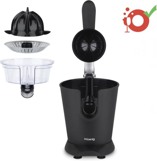 H.Koenig AGR80 160W Professional Electric Citrus Juicer Stainless Steel Lever and Filter Drip Free BPA Free Dishwasher Safe Parts - Image 28