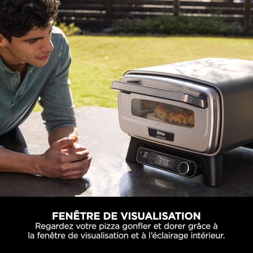 Ninja Woodfire Four à pizza extérieur électrique 8-en-1, rotissoire & fumoir barbecue avec grille, plaque pro-heat, pierre à pizza, granulés de bois et pelle, 6 réglages, orange foncé OO101EU - Image 19