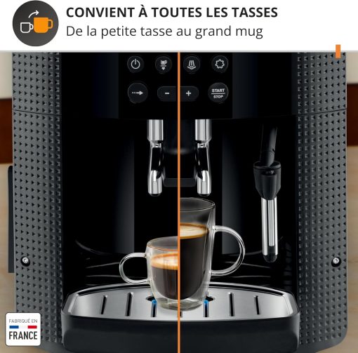 Krups Coffee Bean Machine, Espresso Machine, 2 Cups Simultaneously, LCD Screen, Automatic Cleaning, Steam Nozzle for Cappuccino, Espresso Maker, Essential Black Screen, YY8135FD - Image 8