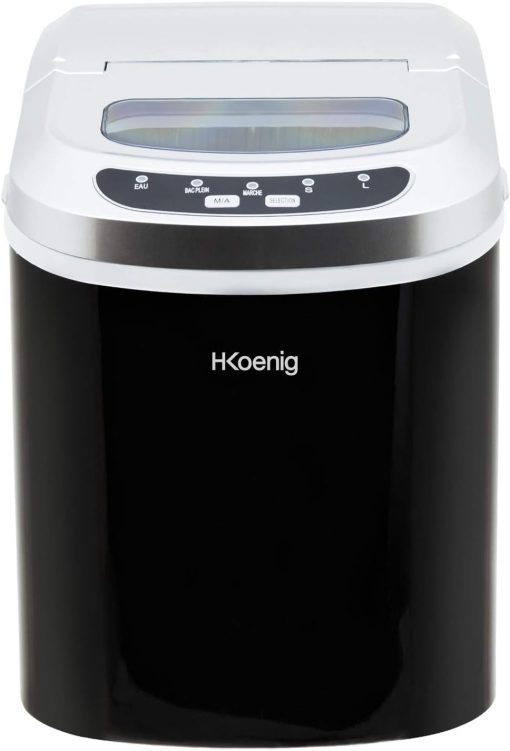H.Koenig KB20 Ice Cube Machine, 12 kg in 24 hours, 2 sizes of ice cubes, self-cleaning, portable, quiet 2.1L, ice cubes ready in 6 minutes, ice scoop - Image 3