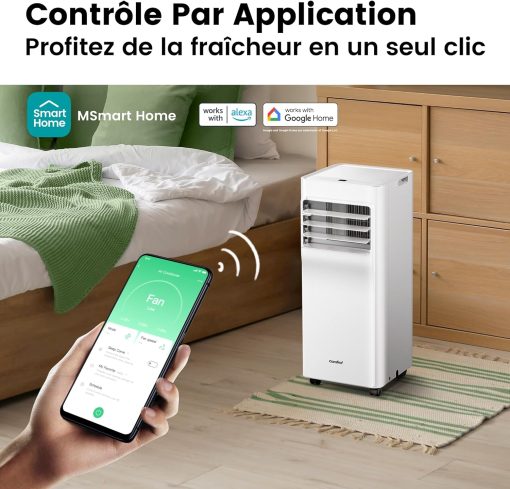 COMFEE' Climatiseur Mobile 9000 BTU/h 2,6kW, 3-EN-1 Refroidisseur Déshumidificateur Ventilateur, Fonction Follow me, Minuterie, Mode nuit, Pour salon et maison de 33㎡/88m3, MPPH-09CRN7, R290 - Image 29
