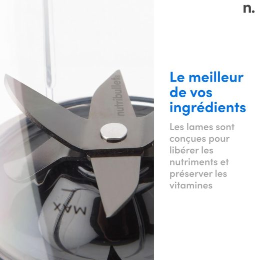 Nutribullet Pro 1200, Blender électrique, Broyeur, Smoothie Blender, Blender multifonctions, puissance 1200w, verres 700ml et 900ml, noir, NB120MB - Image 5